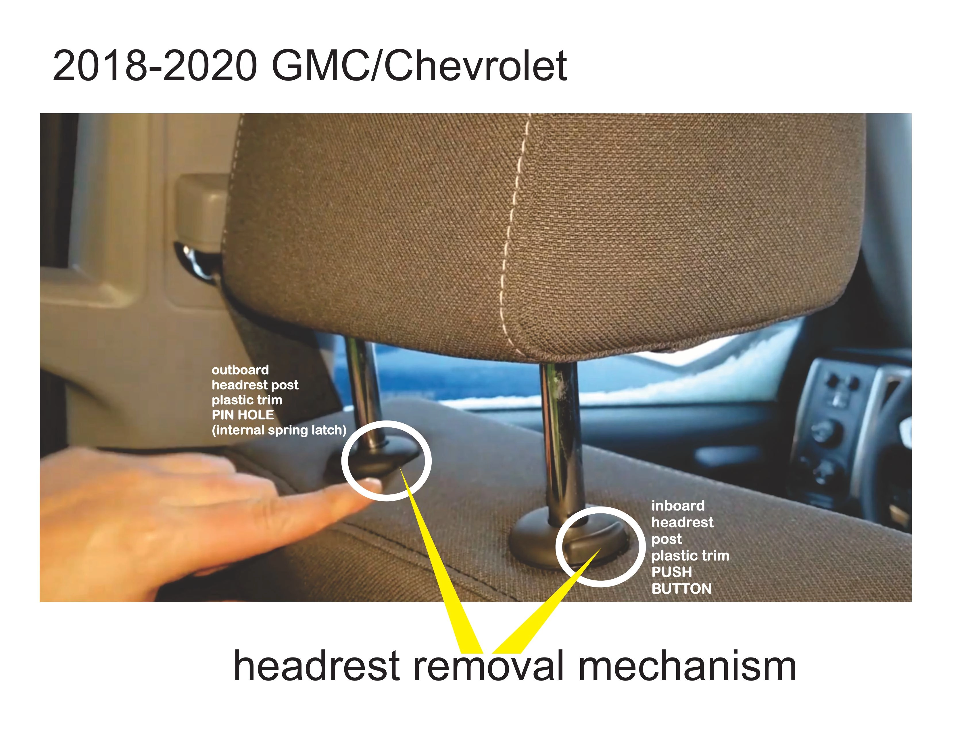 2018-2020 GM Headrest Removal -Visual Guidance