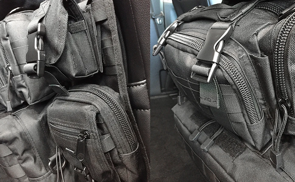 car seat organizer, automotive car seat organizer, tactical bag, backpack for trucks