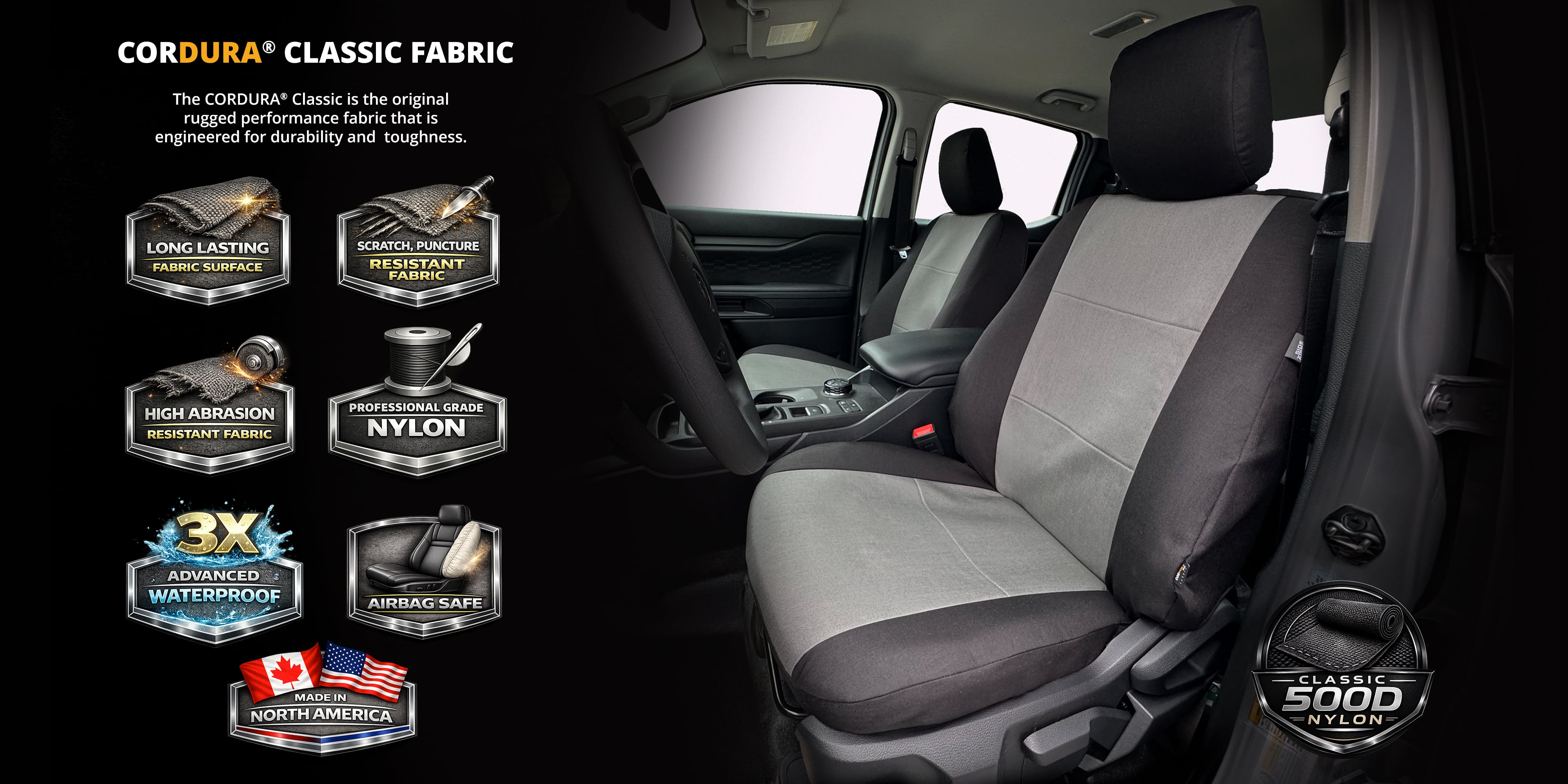 Northwest Cordura Classic Seat 
            Covers features