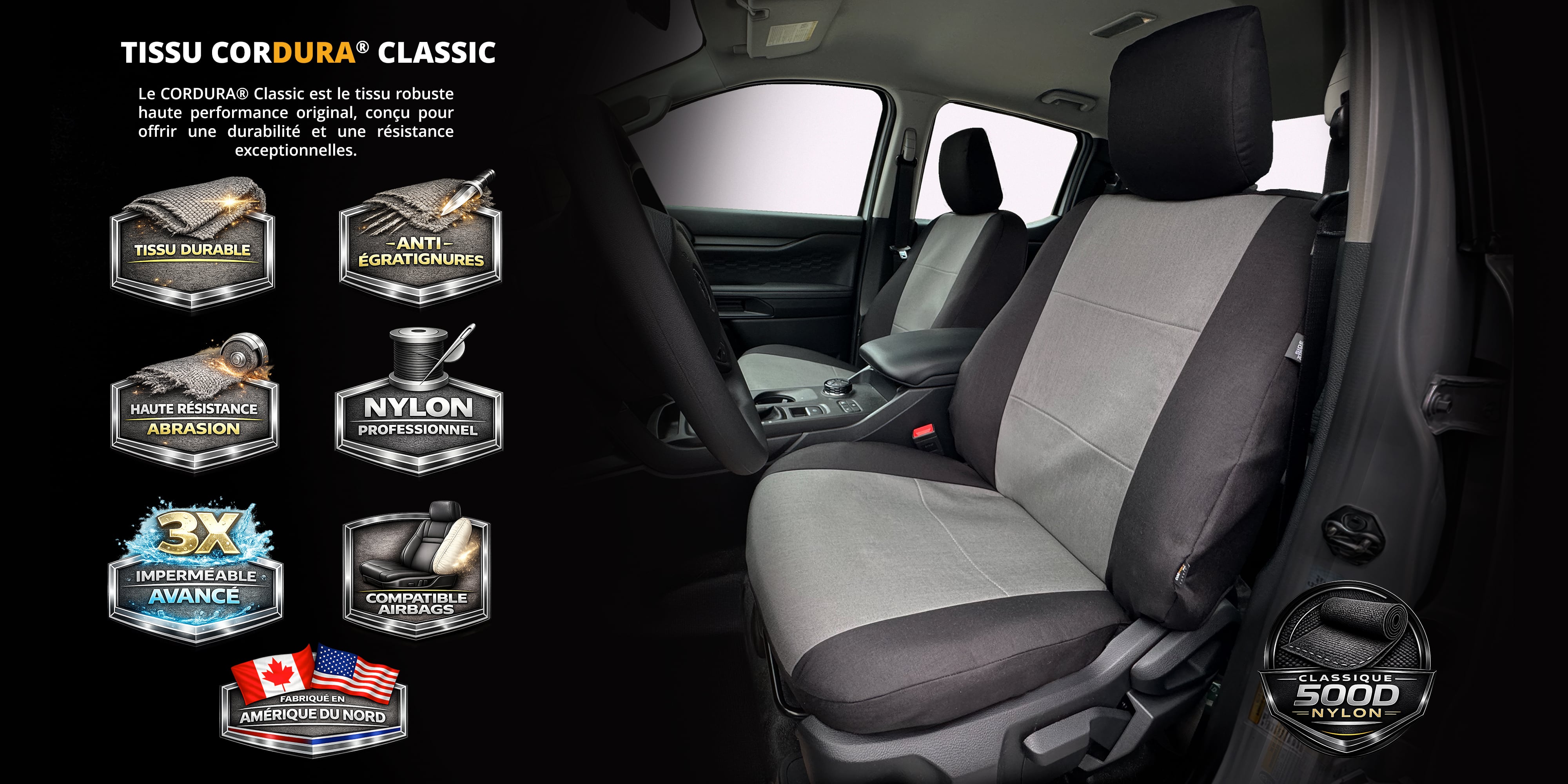 Northwest Cordura Classic Seat 
            Covers features