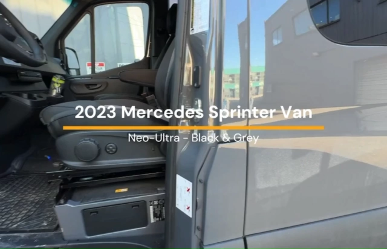 UK Custom Covers Mercedes Sprinter 2024+ Front Seat Covers – Black, Waterproof, Airbag Compatible, RHD