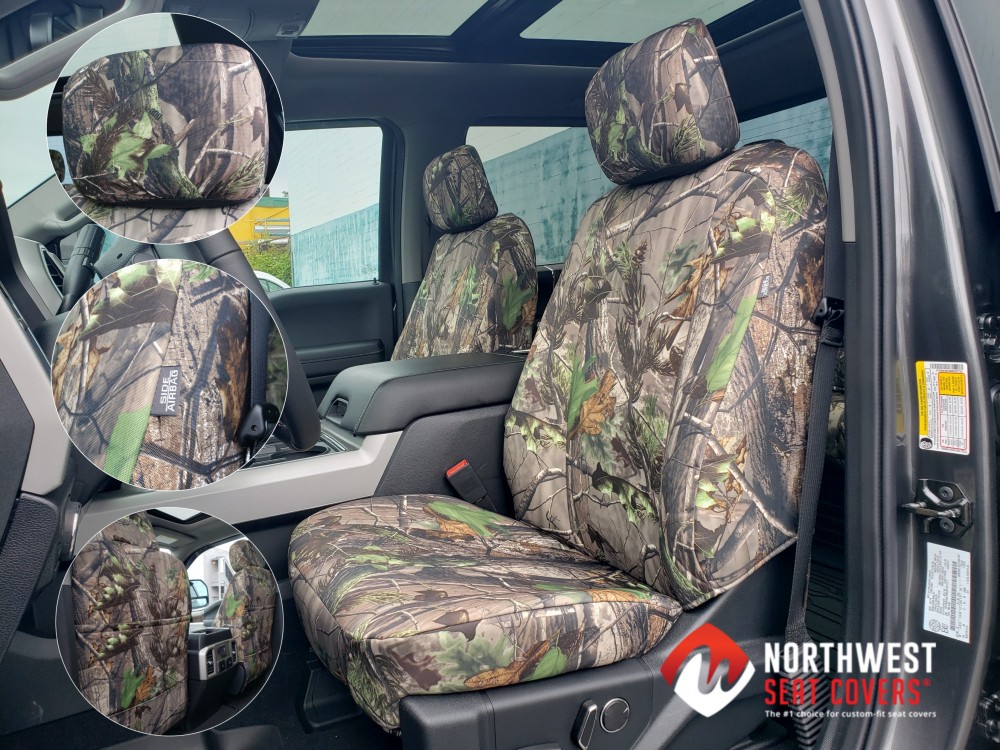 Extended Cab 1999-2002 Rear SEAT: ShearComfort Custom Realtree Camo Seat Covers for Chevy Silverado in MAX 4 Waterfowl for Solid Fold Up Bench w/Adjustable Headrests 