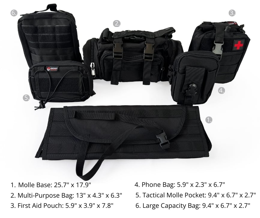 MOLLE Car Seat Back Organizer – Tactical Storage Panel With Pockets, Beige